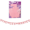 Letterslinger vive les mariès roze 160 cm | 24 stuks