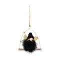 Daan kromhout hanger fluffy engel boog zwart 16 cm | 12 stuks