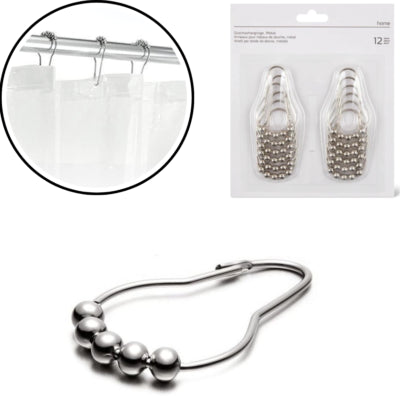 Migros douchegordijn ringen metaal 7,2 cm 12 stuks | 24 stuks