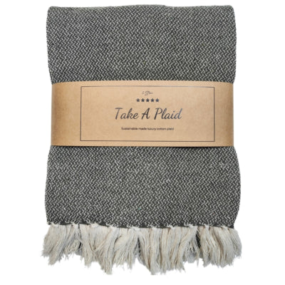 Take a plaid 13 gerecycled katoen zwart 130 x 180 cm | 12 stuks