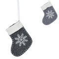 Kersthanger sok grijs 10 cm 2 assorti | 24 stuks