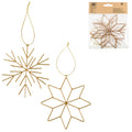 Kersthanger snowflake metaal goudkleurig 11,5 cm set van 2 | 48 stuks
