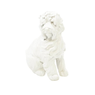 Housevitamin beeld labradoodle dog wit 10,5 cm | 8 stuks