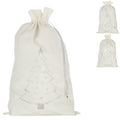 J-line cadeautas kerst velvet wit 28 cm 3 assorti | 36 stuks