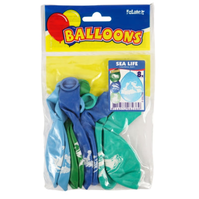 Folat ballonnen sea life blauw groen 30 cm 8 stuks | 48 stuks