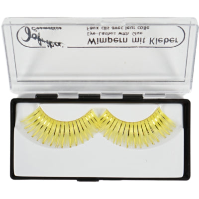 Jofrika cosmetics kunstwimpers geel glitter 9,5 cm b-keus | 60 stuks