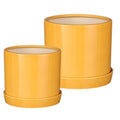 Mica bloempot met schotel milan 24 cm set van 2 | 2 stuks