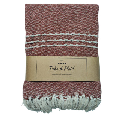 Take a plaid 13 gerecycled katoen roest 130 x 180 cm | 12 stuks