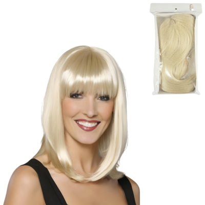 Pruik halflang blond one size | 10 stuks