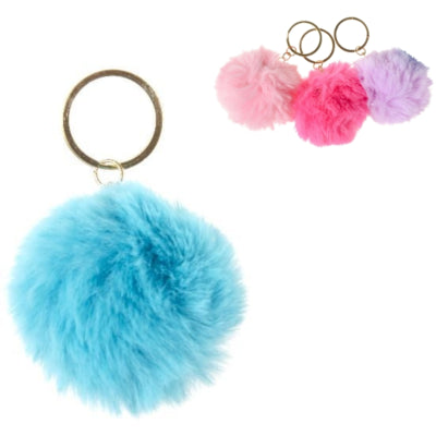 Sleutelhanger fluffy 6 cm 4 assorti | 24 stuks