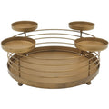 H s collection kaarsenhouder advent goudkleurig 32 cm | 2 stuks