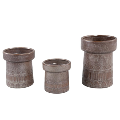 Ptmd bloempot rail hoog m donkerbruin 14 cm | 12 stuks