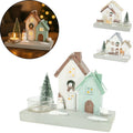 Theelichthouder huis kerst 16 cm 3 assorti b-keus | 16 stuks