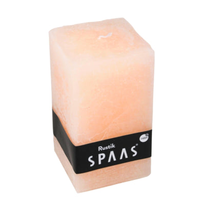 Spaas (r) stompkaars rustic vierkant zalm 7 x 13 cm | 6 stuks