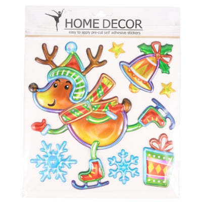 Muurstickers pop up kerst rendier 25 cm | 24 stuks
