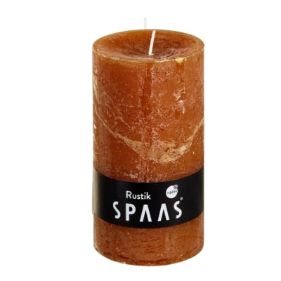 Spaas (r) stompkaars rustic bruin 7 x 13 cm | 8 stuks