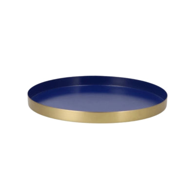 Daan kromhout dienblad marrakech blauw goudkleurig 26 cm | 6 stuks