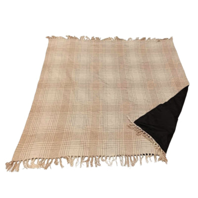 Take a plaid polyback picknickplaid beige wit 160 x 160 cm | 10 stuks