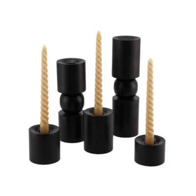 Daan kromhout kandelaar dobra zwart 6 cm | 12 stuks