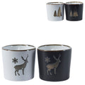 Kaars in pot kerst 6,5 x 6 cm 4 assorti | 12 stuks