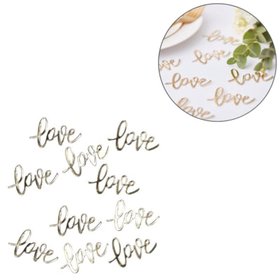 Ginger ray confetti letters love goudkleurig 14 gr | 20 stuks
