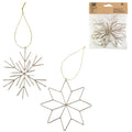 Kersthanger snowflake metaal champagnekleurig 11,5 cm set van 2 | 48 stuks