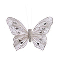 Vlinder op clip wit 12 cm | 24 stuks