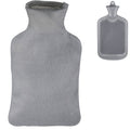 Relaxdays warmwater kruik met hoes grijs 1,5 l | 12 stuks