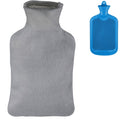 Relaxdays warmwater kruik met hoes blauw grijs 1,5 l | 12 stuks