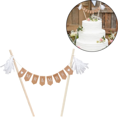 Ginger ray taarttopper mr mrs 18 cm | 20 stuks