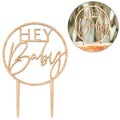 Ginger ray taarttopper hey baby hout 18 cm | 20 stuks
