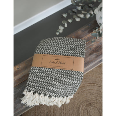 Take a plaid 35 gerecycled katoen zwart 130 x 180 cm | 16 stuks