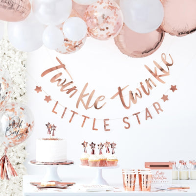 Ginger ray letterslinger twinkle twinkle rosé goudkleurig 3 m | 10 stuks