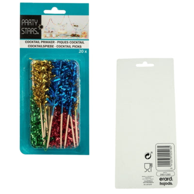 Party stars cocktail skewers 11 cm set of 20 | 36 stuks
