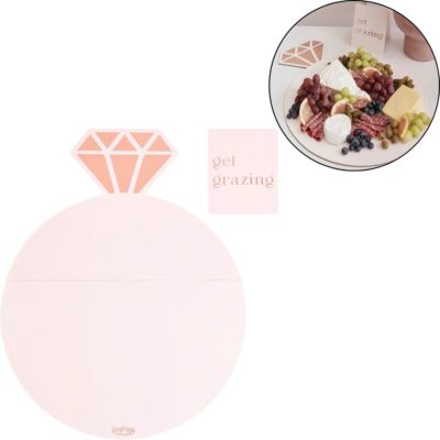 Ginger ray borrelplank ring roze 50 cm | 10 stuks