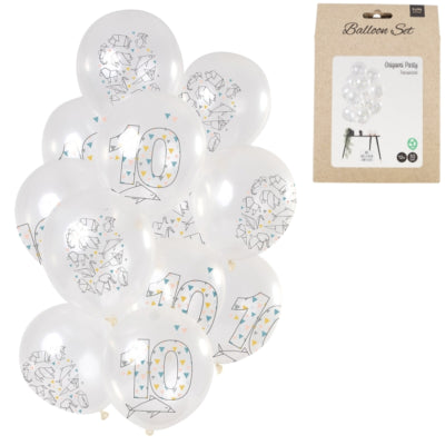 Folat ballonnen origami cijfer 10 jaar 30 cm set van 12 | 24 stuks