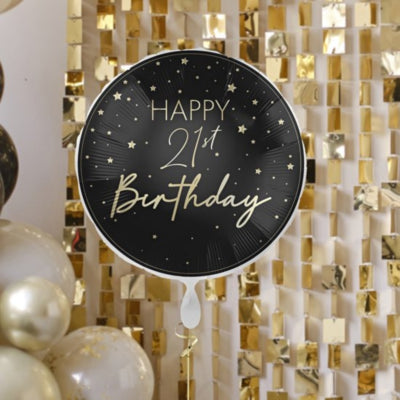 Ginger ray folieballon happy 21st birthday 43 cm | 20 stuks