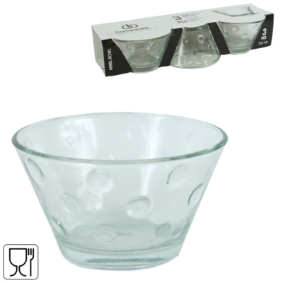 Mirel schaal glas 300 ml set van 3 | 8 stuks