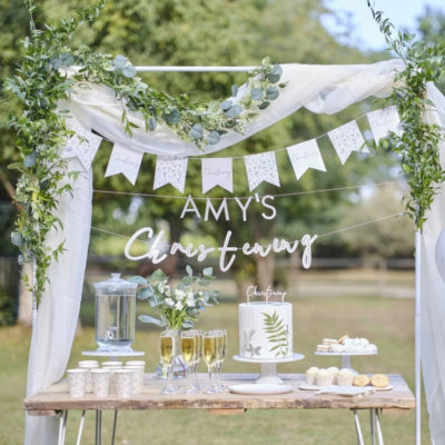 Ginger ray vlaggenlijn christening wit 2 m | 10 stuks