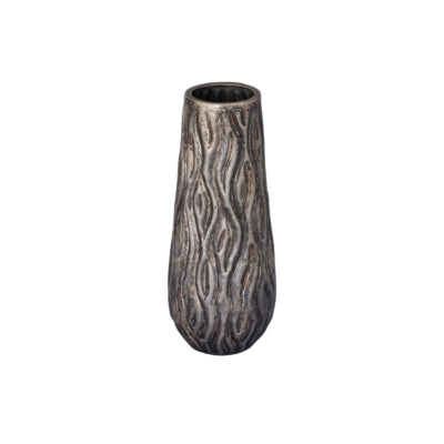 Ptmd bloempot deandra aluminium s grijs 34 cm | 2 stuks