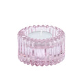 Housevitamin kaarsenhouder duo ribb glas roze 8 cm | 24 stuks