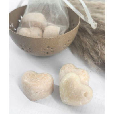 Daan kromhout amberblokje hart babypoeder 2,5 cm organza zakje met 3 stuks | 24 stuks