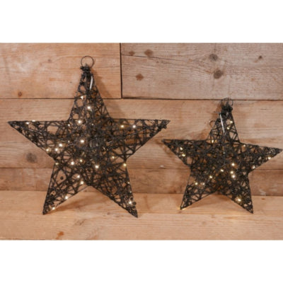 Countryfield kerstster lille s led op batterij zwart 30 cm | 8 stuks
