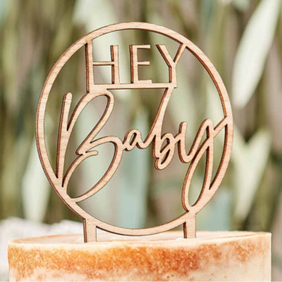 Ginger ray taarttopper hey baby hout 18 cm | 20 stuks