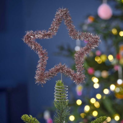 Ginger ray kerstboom piek ster rozé goudkleurige 26 cm | 20 stuks
