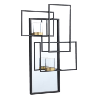 Ptmd wandrek theelichthouder erico zwart 54 cm | 4 stuks