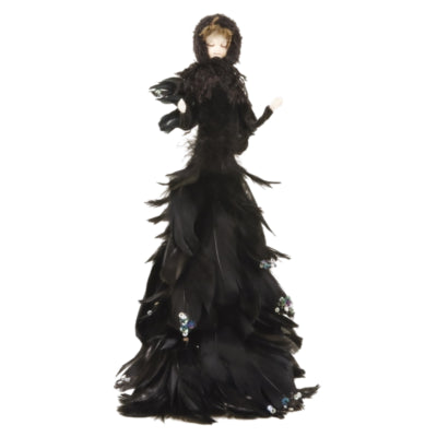 Beeld feather angel zwart 50 cm | 2 stuks
