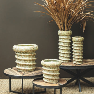 Ptmd bloempot zero swirl crème hoog l 55 cm | 2 stuks