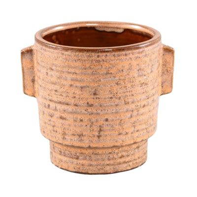Ptmd bloempot katelynn keramiek m oranje 16 cm | 6 stuks