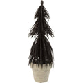 J-line dennenboom in pot glitter zwart 22 cm | 12 stuks